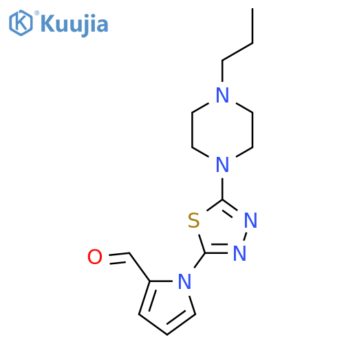 1-[5-(4-Propylpiperazin-1-yl)-1,3,4-thiadiazol-2-yl]-1H-pyrrole-2-carbaldehyde structure