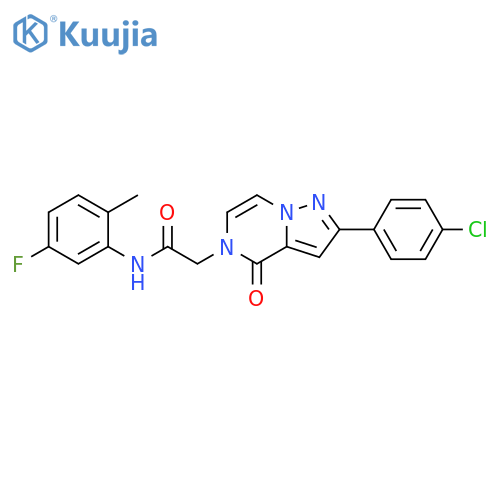 2-[2-(4-chlorophenyl)-4-oxo-4H,5H-pyrazolo[1,5-a]pyrazin-5-yl]-N-(5-fluoro-2-methylphenyl)acetamide structure