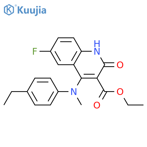 ethyl 4-{[(4-ethylphenyl)methyl]amino}-6-fluoro-2-oxo-1,2-dihydroquinoline-3-carboxylate structure