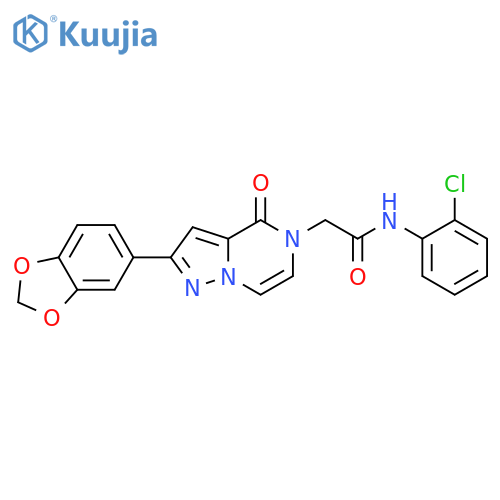 2-[2-(2H-1,3-benzodioxol-5-yl)-4-oxo-4H,5H-pyrazolo[1,5-a]pyrazin-5-yl]-N-(2-chlorophenyl)acetamide structure