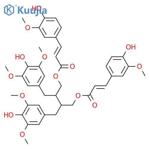 8,8'-Lignan-3,3',4,4',5,5',9,9'-octol; (8RS,8'SR)-form, 3,3',5,5'-Tetra-Me ether, 9,9'-bis-O-(4-hydroxy-3-methoxy-E-cinnamoyl) structure