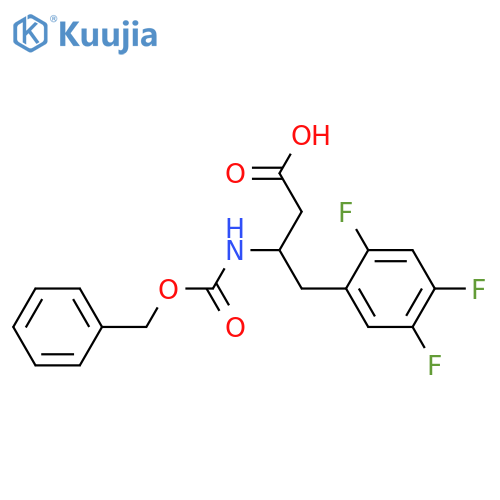 (3R)-3-{(benzyloxy)carbonylamino}-4-(2,4,5-trifluorophenyl)butanoic acid structure