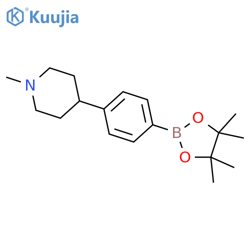 1-methyl-4-[4-(tetramethyl-1,3,2-dioxaborolan-2-yl)phenyl]piperidine structure