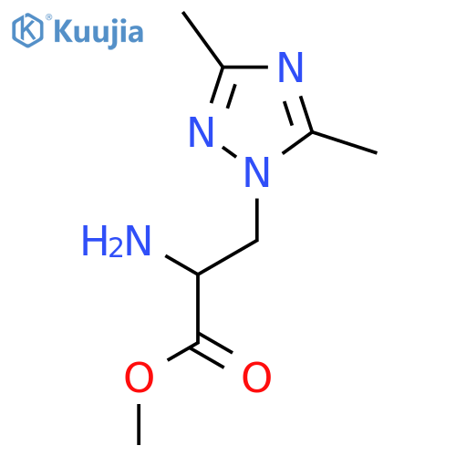methyl 2-amino-3-(dimethyl-1H-1,2,4-triazol-1-yl)propanoate structure