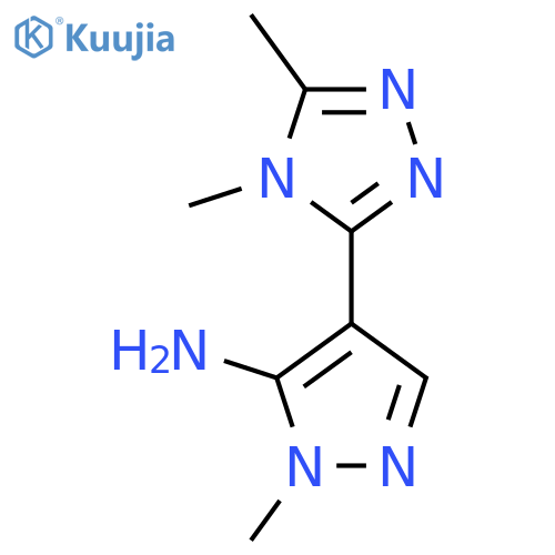 4-(dimethyl-4H-1,2,4-triazol-3-yl)-1-methyl-1H-pyrazol-5-amine structure