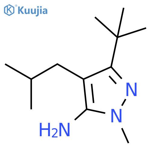 3-tert-butyl-1-methyl-4-(2-methylpropyl)-1H-pyrazol-5-amine structure