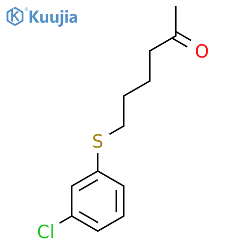 6-(3-Chlorophenyl)sulfanylhexan-2-one structure