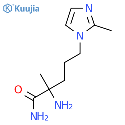 2-amino-2-methyl-5-(2-methyl-1H-imidazol-1-yl)pentanamide structure