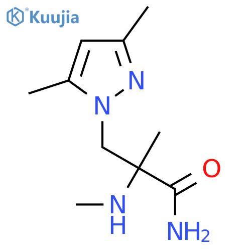 3-(3,5-dimethyl-1H-pyrazol-1-yl)-2-methyl-2-(methylamino)propanamide structure