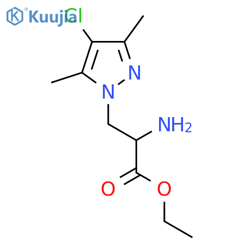 ethyl 2-amino-3-(4-chloro-3,5-dimethyl-1H-pyrazol-1-yl)propanoate structure