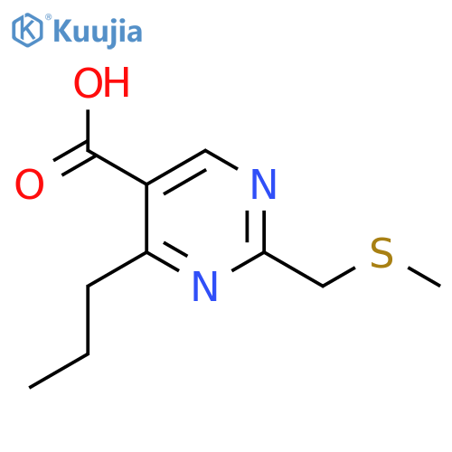 2-((Methylthio)methyl)-4-propylpyrimidine-5-carboxylic acid structure