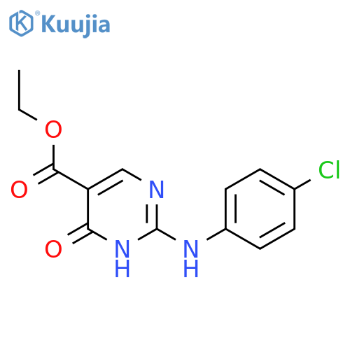 Ethyl 2-((4-chlorophenyl)amino)-4-oxo-1,4-dihydropyrimidine-5-carboxylate structure