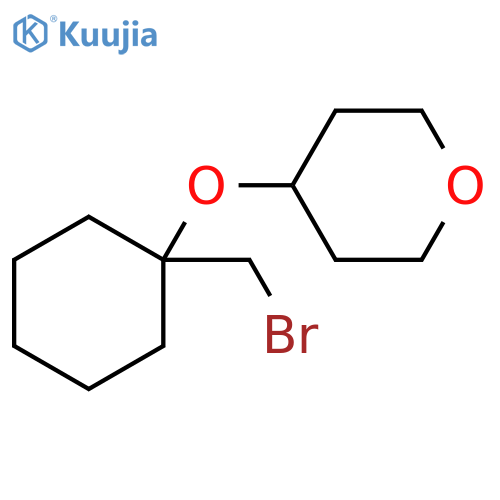 4-{1-(bromomethyl)cyclohexyloxy}oxane structure
