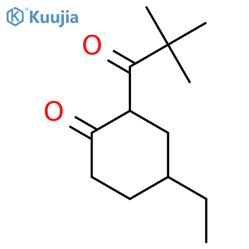 2-(2,2-dimethylpropanoyl)-4-ethylcyclohexan-1-one structure