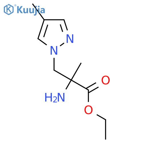 ethyl 2-amino-2-methyl-3-(4-methyl-1H-pyrazol-1-yl)propanoate structure