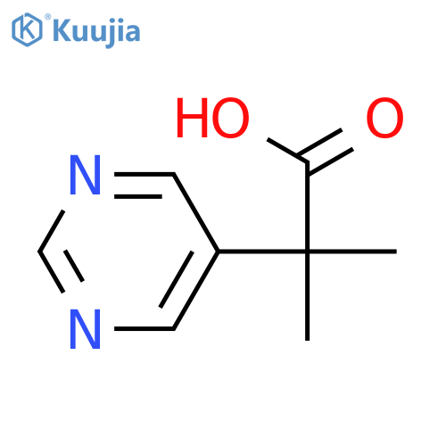 2-methyl-2-(pyrimidin-5-yl)propanoic acid structure
