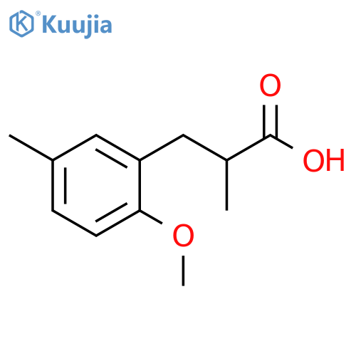 3-(2-methoxy-5-methylphenyl)-2-methylpropanoic acid structure