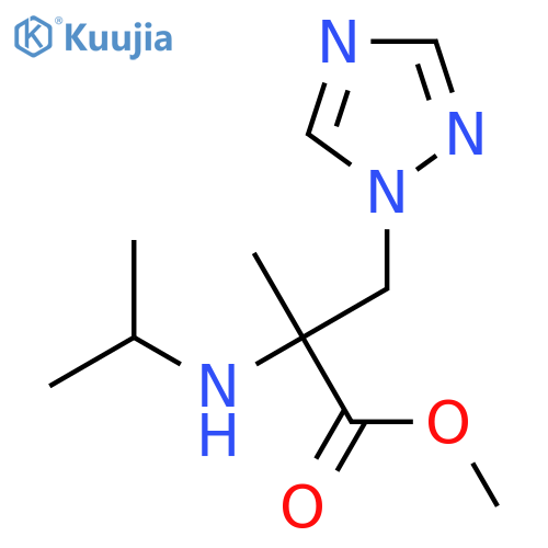 methyl 2-methyl-2-(propan-2-yl)amino-3-(1H-1,2,4-triazol-1-yl)propanoate structure