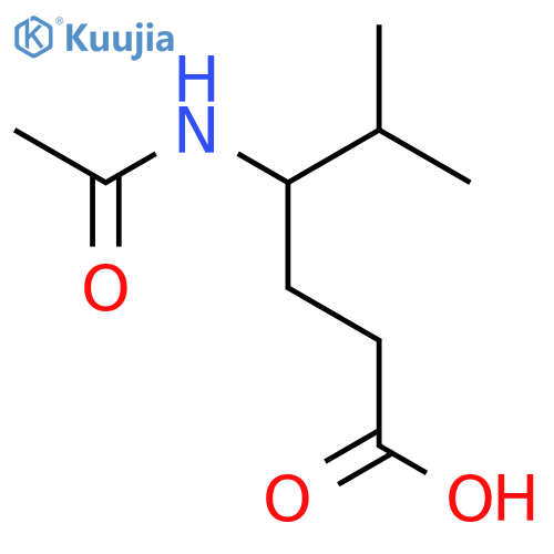 4-Acetamido-5-methylhexanoic acid structure