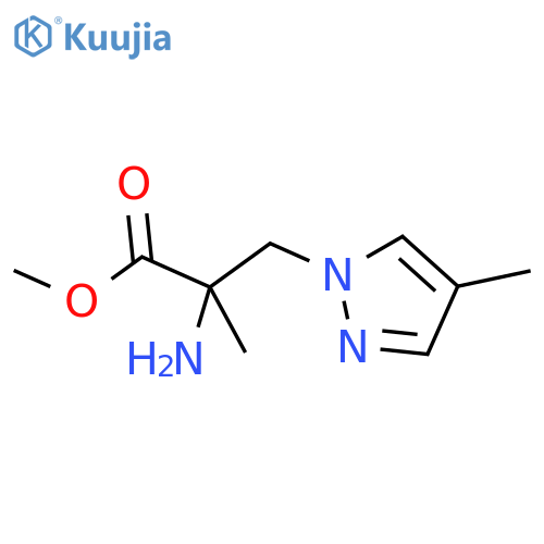 methyl 2-amino-2-methyl-3-(4-methyl-1H-pyrazol-1-yl)propanoate structure