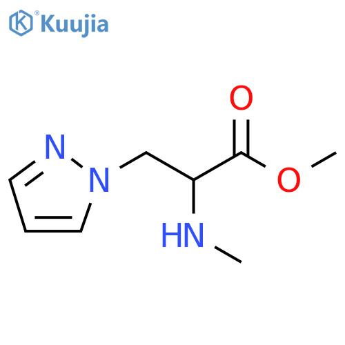 methyl 2-(methylamino)-3-(1H-pyrazol-1-yl)propanoate structure