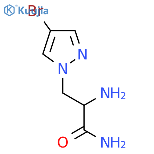 2-Amino-3-(4-bromo-1h-pyrazol-1-yl)propanamide structure