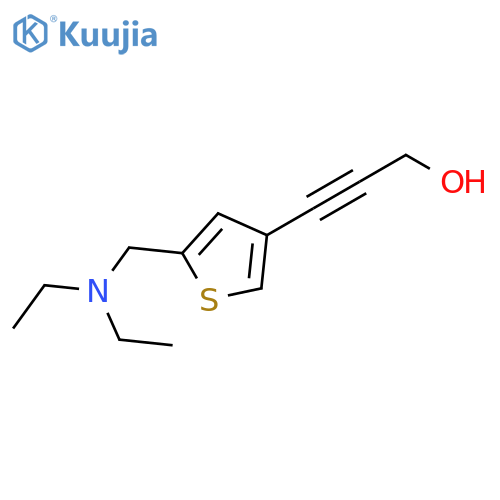 3-{5-(diethylamino)methylthiophen-3-yl}prop-2-yn-1-ol structure