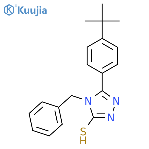 4-benzyl-5-(4-tert-butylphenyl)-4H-1,2,4-triazole-3-thiol structure