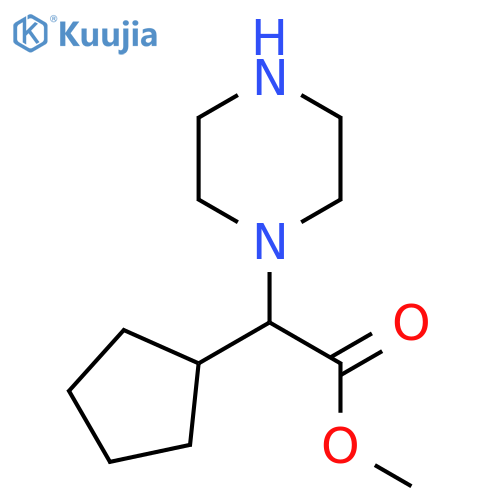Methyl 2-cyclopentyl-2-(piperazin-1-yl)acetate structure