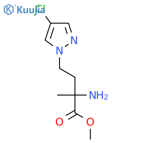 methyl 2-amino-4-(4-chloro-1H-pyrazol-1-yl)-2-methylbutanoate structure