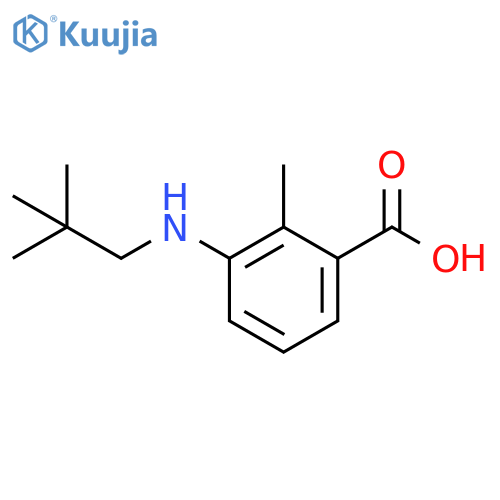 3-(2,2-dimethylpropyl)amino-2-methylbenzoic acid structure