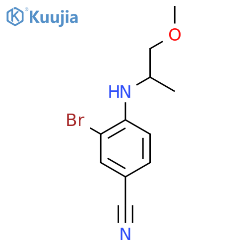 3-bromo-4-(1-methoxypropan-2-yl)aminobenzonitrile structure