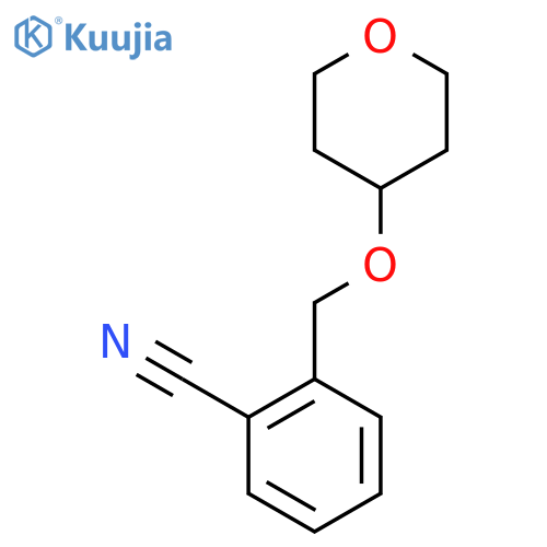 2-(oxan-4-yloxy)methylbenzonitrile structure
