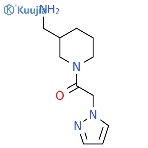 1-[3-(Aminomethyl)piperidin-1-yl]-2-(1H-pyrazol-1-yl)ethan-1-one structure