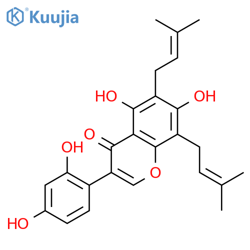 4H-1-Benzopyran-4-one,3-(2,4-dihydroxyphenyl)-5,7-dihydroxy-6,8-bis(3-methyl-2-butenyl)- structure