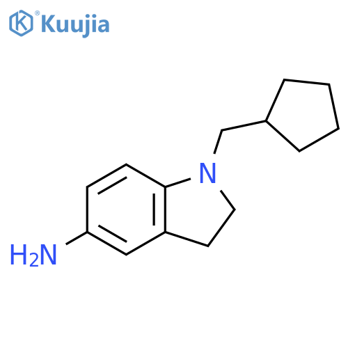 1H-Indol-5-amine, 1-(cyclopentylmethyl)-2,3-dihydro- structure