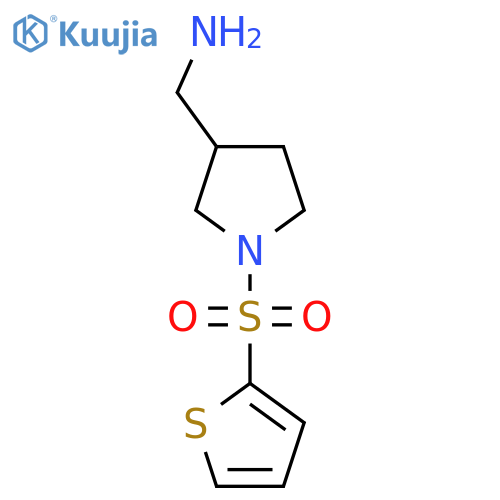 1-(thiophene-2-sulfonyl)pyrrolidin-3-ylmethanamine structure