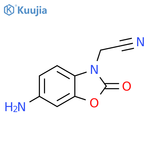 2-(6-amino-2-oxo-2,3-dihydro-1,3-benzoxazol-3-yl)acetonitrile structure