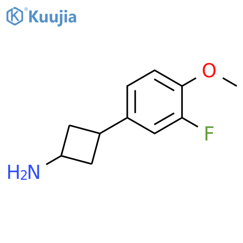 3-(3-Fluoro-4-methoxyphenyl)cyclobutan-1-amine structure