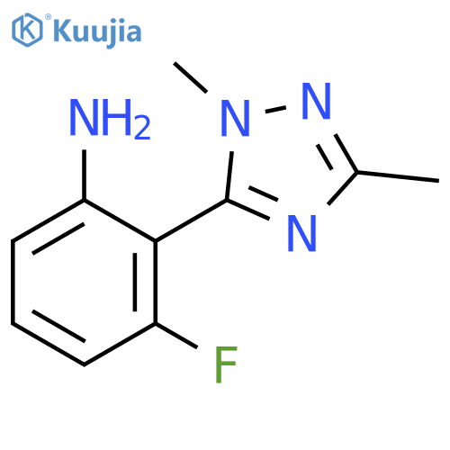 2-(dimethyl-1H-1,2,4-triazol-5-yl)-3-fluoroaniline structure