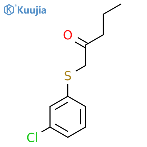 1-(3-Chlorophenyl)sulfanylpentan-2-one structure