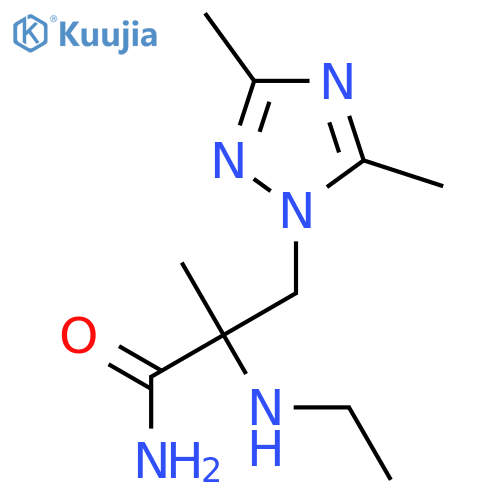 3-(dimethyl-1H-1,2,4-triazol-1-yl)-2-(ethylamino)-2-methylpropanamide structure