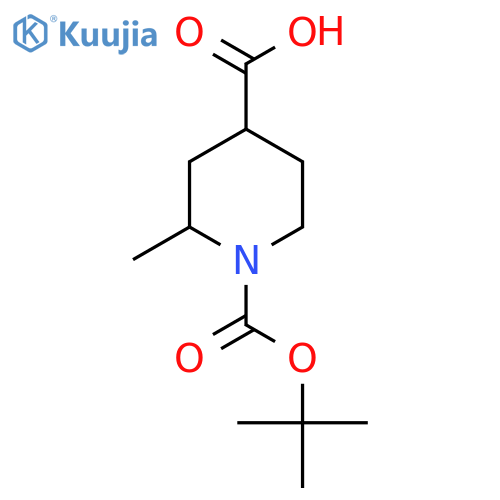 trans-1-tert-butoxycarbonyl-2-methyl-piperidine-4-carboxylic acid structure