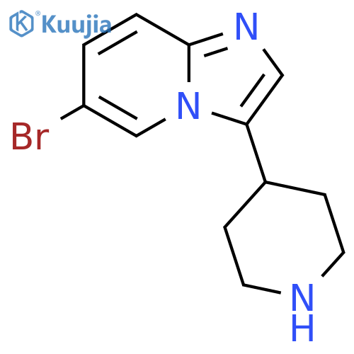 Imidazo[1,2-a]pyridine, 6-bromo-3-(4-piperidinyl)- structure