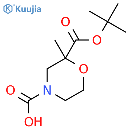 2-[(Tert-butoxy)carbonyl]-2-methylmorpholine-4-carboxylic acid structure