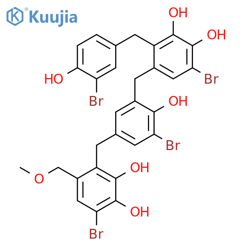 1,2-Benzenediol,6-bromo-3-[[3-bromo-5-[[5-bromo-2-[(3-bromo-4-hydroxyphenyl)methyl]-3,4-dihydroxyphenyl]methyl]-4-hydroxyphenyl]methyl]-4-(methoxymethyl)- structure