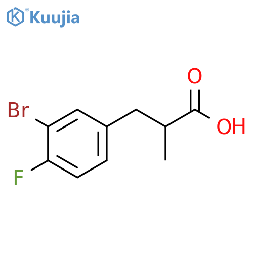 3-(3-bromo-4-fluorophenyl)-2-methylpropanoic acid structure