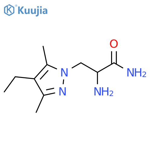 2-amino-3-(4-ethyl-3,5-dimethyl-1H-pyrazol-1-yl)propanamide structure