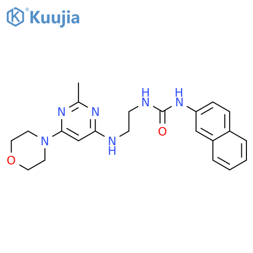 3-(2-{2-methyl-6-(morpholin-4-yl)pyrimidin-4-ylamino}ethyl)-1-(naphthalen-2-yl)urea structure