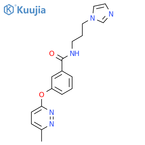 N-3-(1H-imidazol-1-yl)propyl-3-(6-methylpyridazin-3-yl)oxybenzamide structure